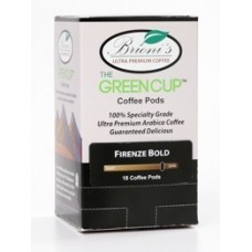 Brioni's Green Cup Coffee Pods - Firenze Bold 18ct. Box 6 ct. Case